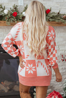 Christmas Candycane Snowflake Checker Sweater