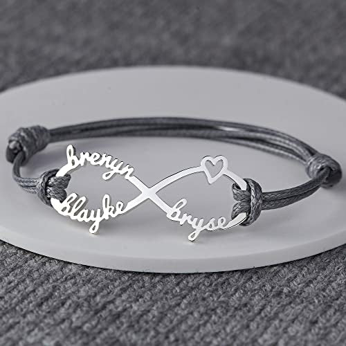 Mom Bracelet With Kids Names, Infinity Bracelet