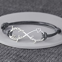 Mom Bracelet With Kids Names, Infinity Bracelet