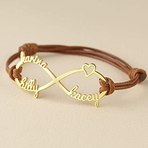 Mom Bracelet With Kids Names, Infinity Bracelet