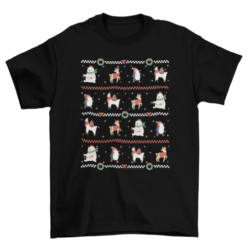 Christmas pattern t-shirt