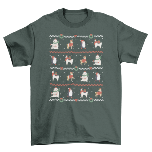 Christmas pattern t-shirt