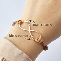 Mom Bracelet With Kids Names, Infinity Bracelet