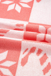 Christmas Candycane Snowflake Checker Sweater